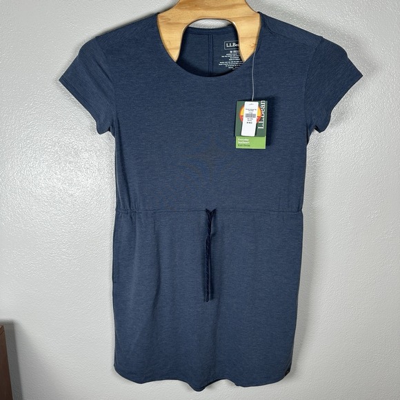L.L. Bean Dresses & Skirts - NEW LL Bean Everyday SunSmart Tee Dress Womens Medium Blue Active Soft Stretchy